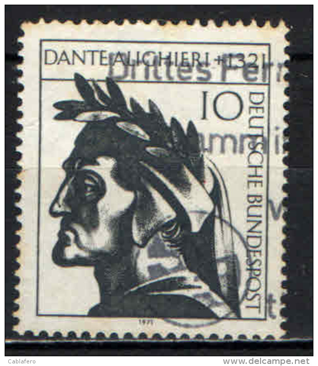 GERMANIA - 1971 - 650° ANNIVERSARIO DELLA MORTE DI DANTE ALIGHIERI - USATO - Usati