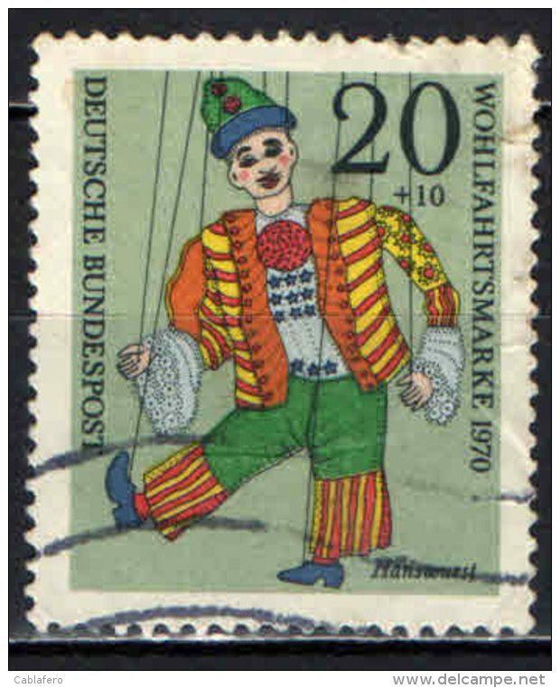 GERMANIA - 1970 - HANSWURST - MARIONETTA - USATO - Usati