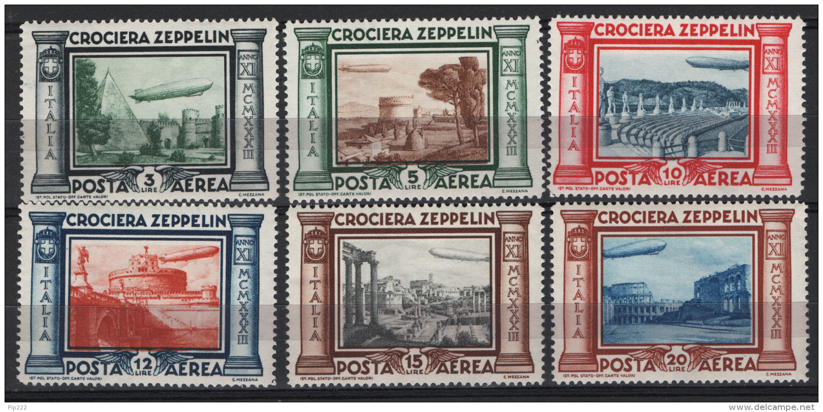 Italia Regno 1933 Sass.A45/50 **/MNH VF - Posta Aerea