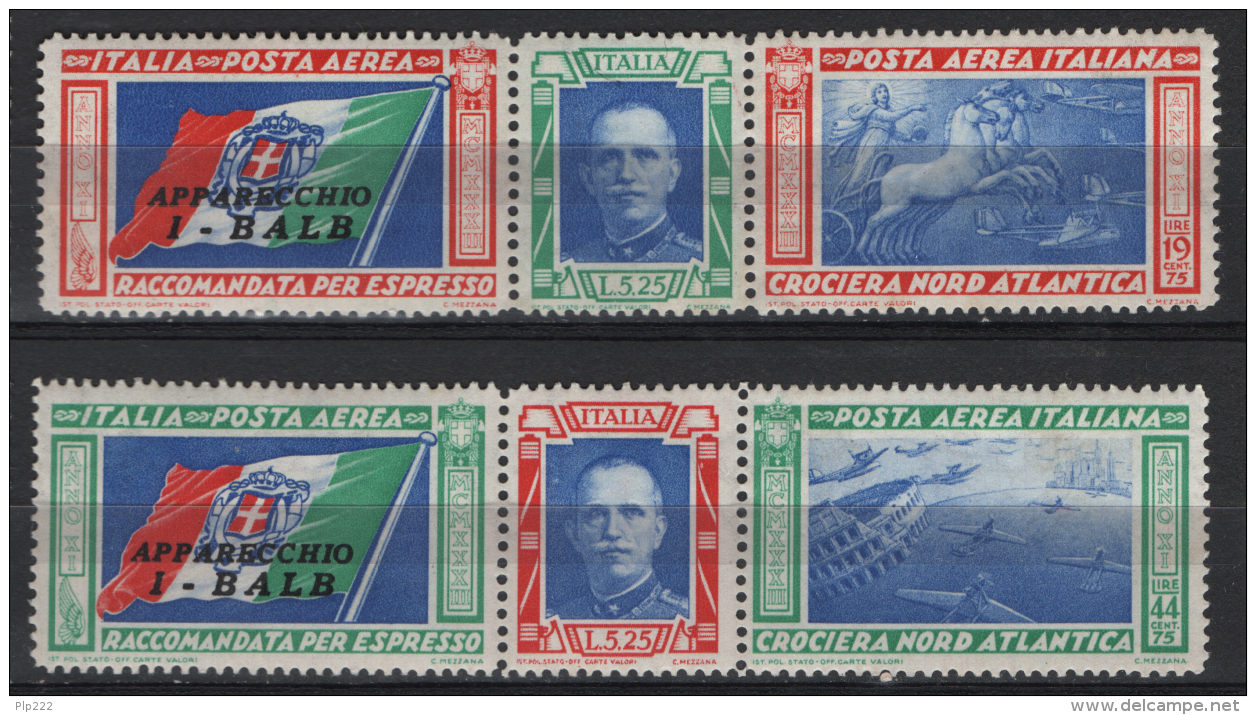 Italia Regno 1933 Trittico BALBO Sass.A51A/52A **/MNH VF/F - Posta Aerea