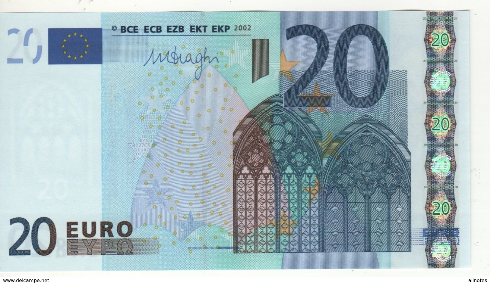 20 EURO  "G"   CIPRO    Firma Draghi   R 027 C5   /  FDS - UNC - 20 Euro