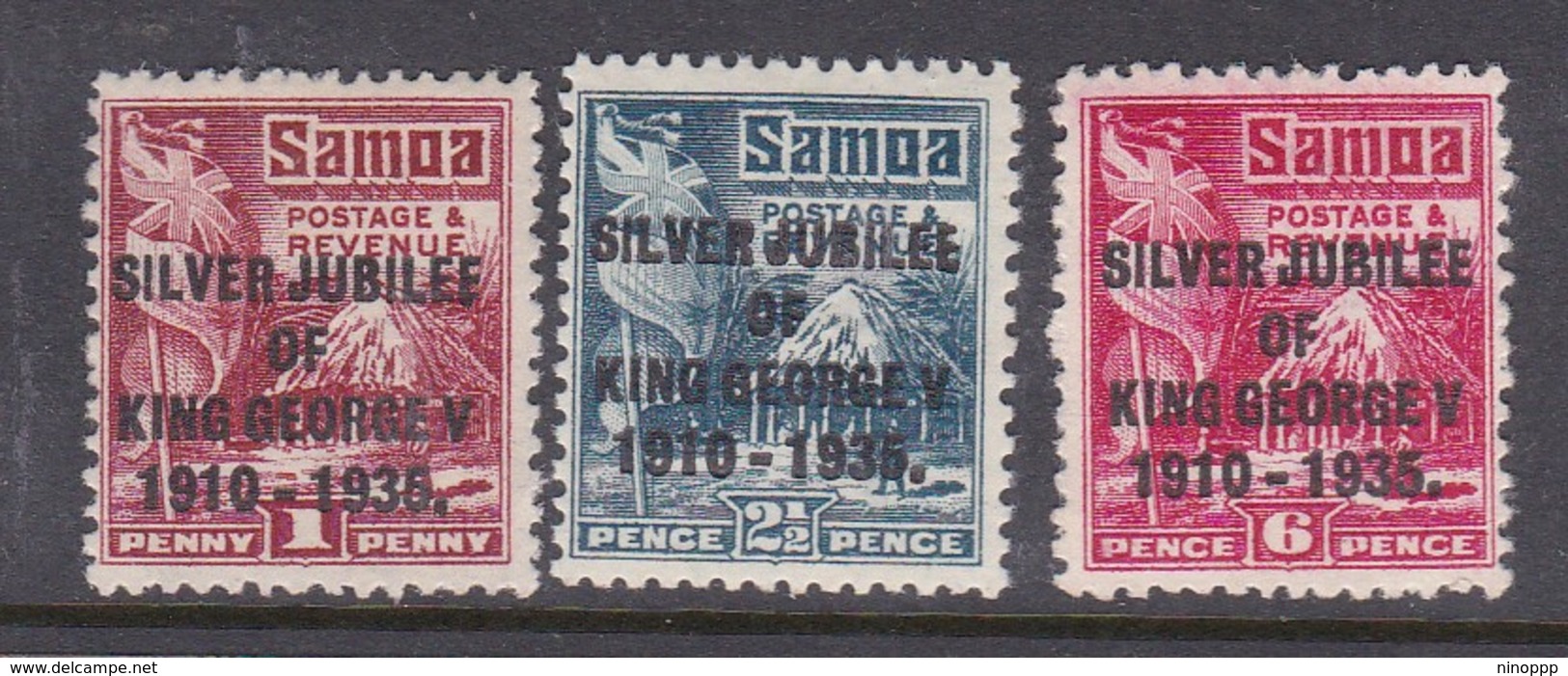 Samoa SG 177-179 1935 Silver Jubilee Mint Hinged - Samoa