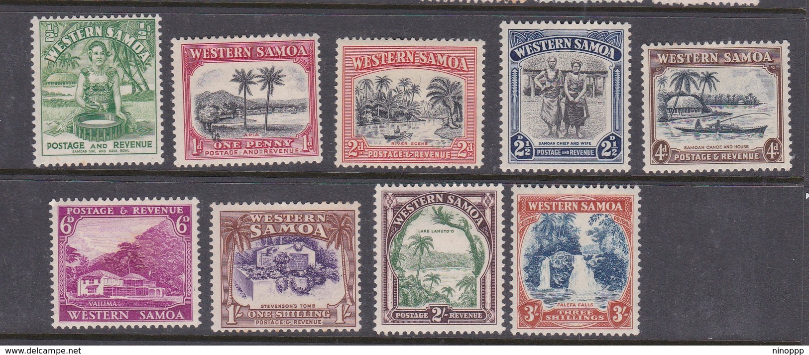 Samoa SG 180-188 1935 Definitives Mint Hinged - Samoa