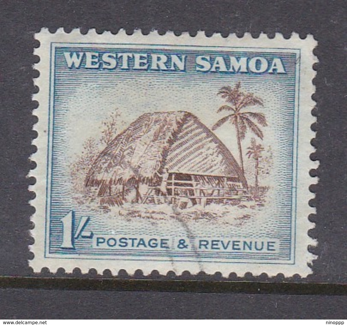Samoa SG 226 1952 Definitives One Shilling Sepia And Blue,used - Samoa