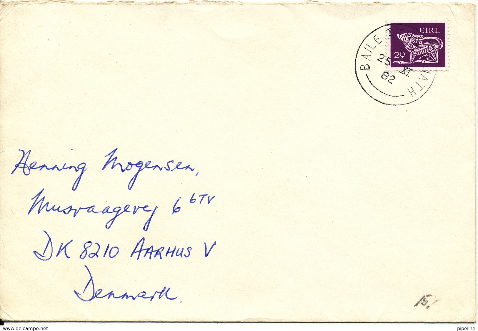 Ireland Cover Sent To Denmark 25-11-1982 Single Franked - Covers & Documents
