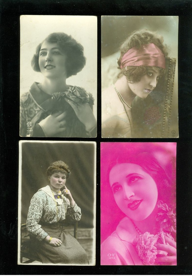 Beau lot de 60 cartes postales de fantaisie femmes femme   Mooi lot van 60 postkaarten fantasie vrouwen vrouw - 60 scans