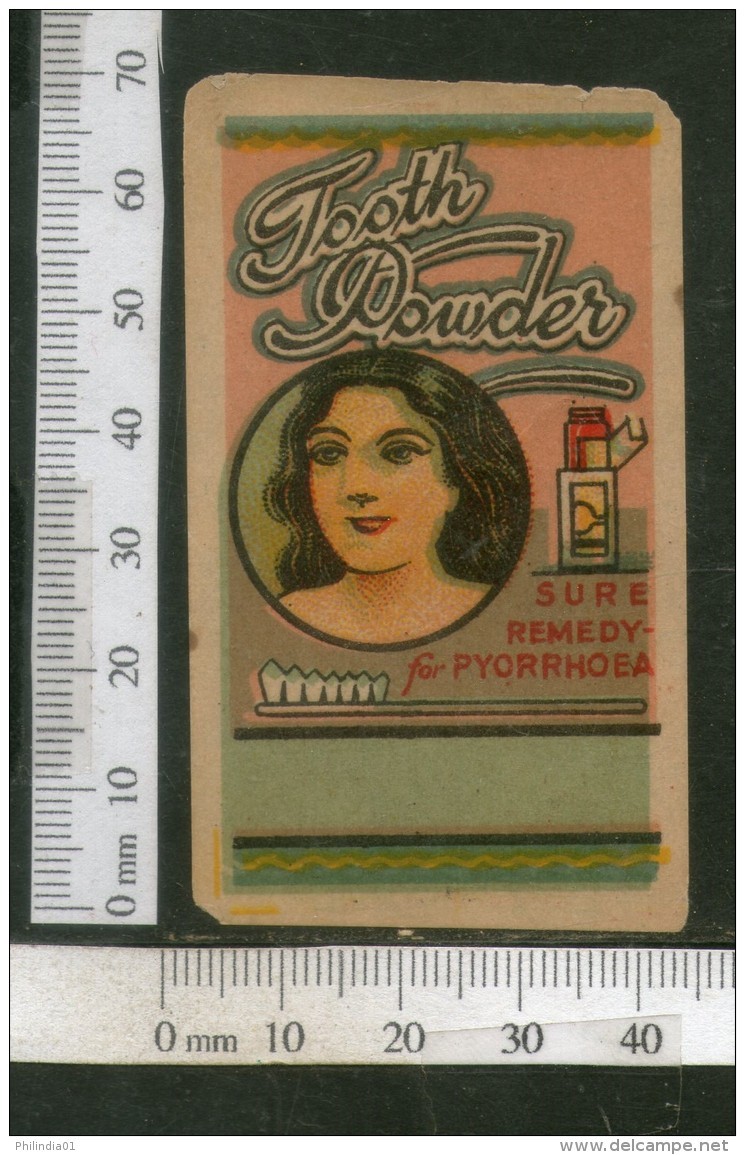 India Vintage Trade Label Pyorrhoea Tooth Powder Label Women Dental # LBL77 - Etiquettes