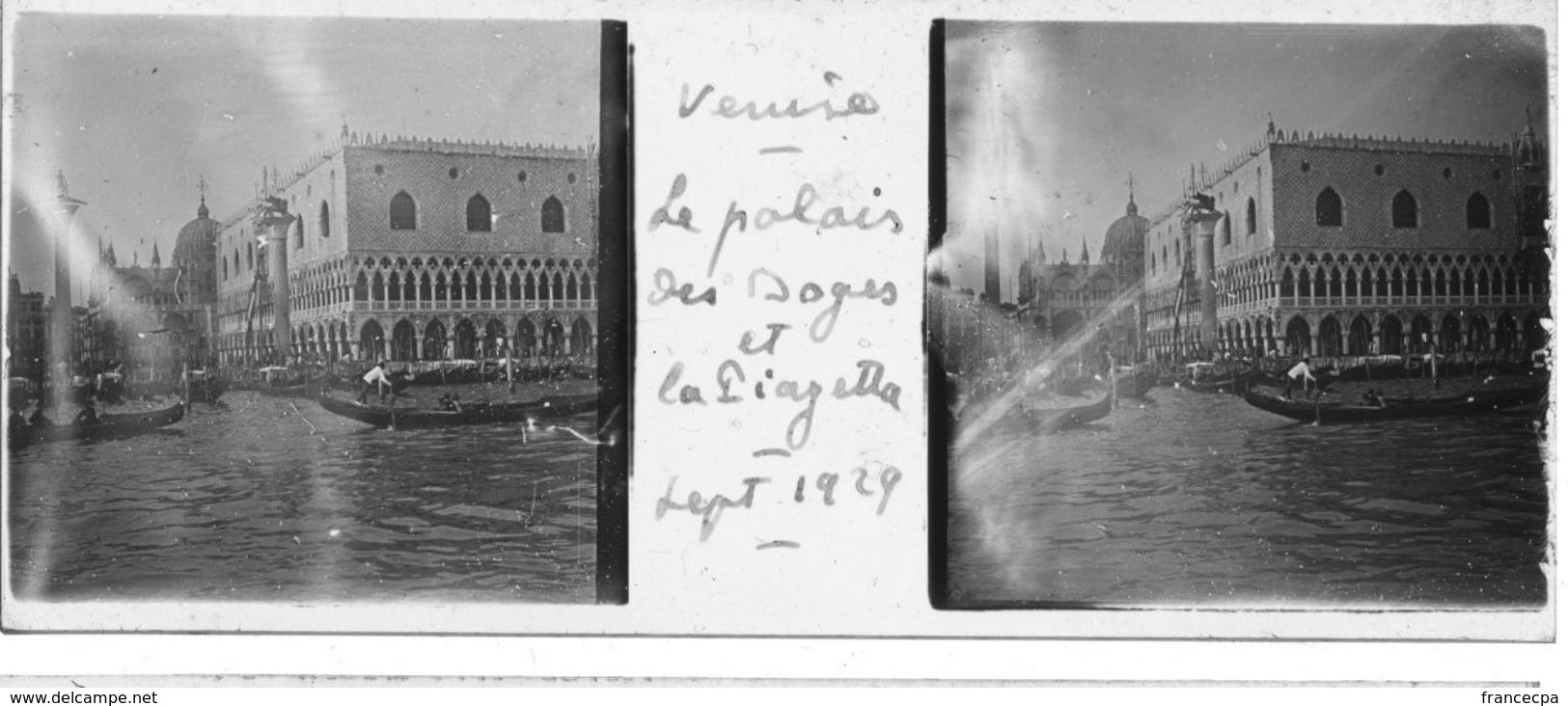PP 138 - ITALIE - VENISE -  Le Palais Des Doges Et La Piazzetta Sept 1929 - Glass Slides
