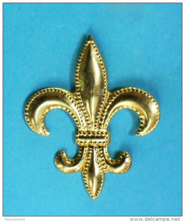 1 PIN'S //    ** FLEUR DE LYS ** DORÉE ** - Personnes Célèbres