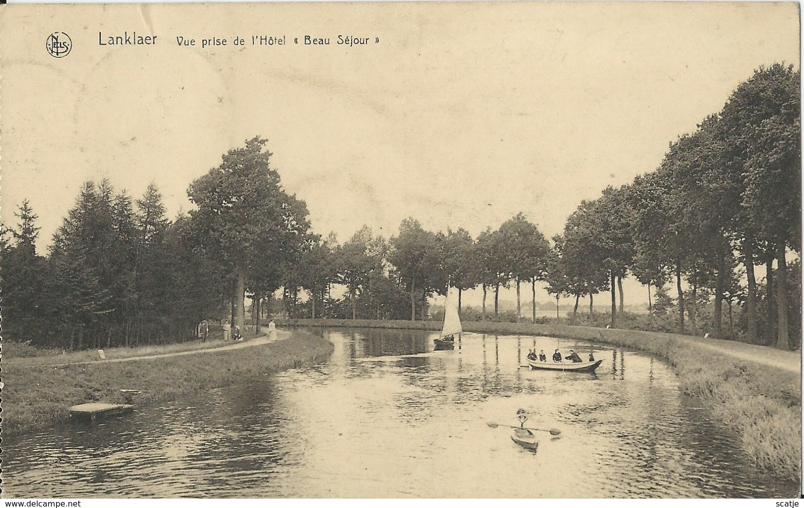 Lanklaer   Vue Prise De L'Hôtel :  "Beau Séjour" .  -  1924 - Dilsen-Stokkem