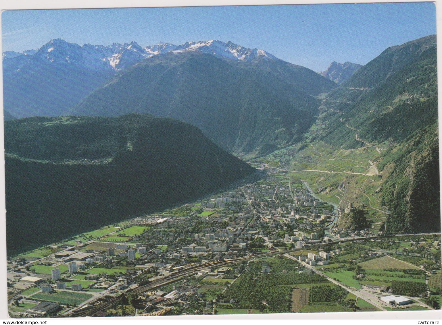 SUISSE,SWITZERLAND,SWISS, HELVETIA,SCHWEIZ,SVIZZERA ,VALAIS, MARTIGNY,STATION THERMALE,VUE PRISE D'AVION,ARPETTE,FORCLAZ - Martigny