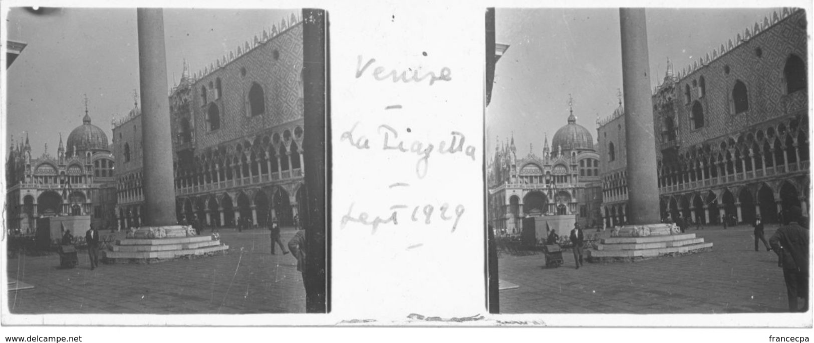 PP 147 - ITALIE - VENISE - La Piazzetta Sept 1929 - Glass Slides