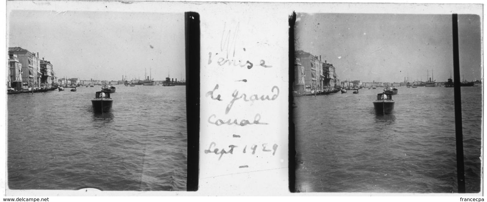 PP 157 - ITALIE - VENISE - Le Grand Canal Sept 1929 - Glass Slides