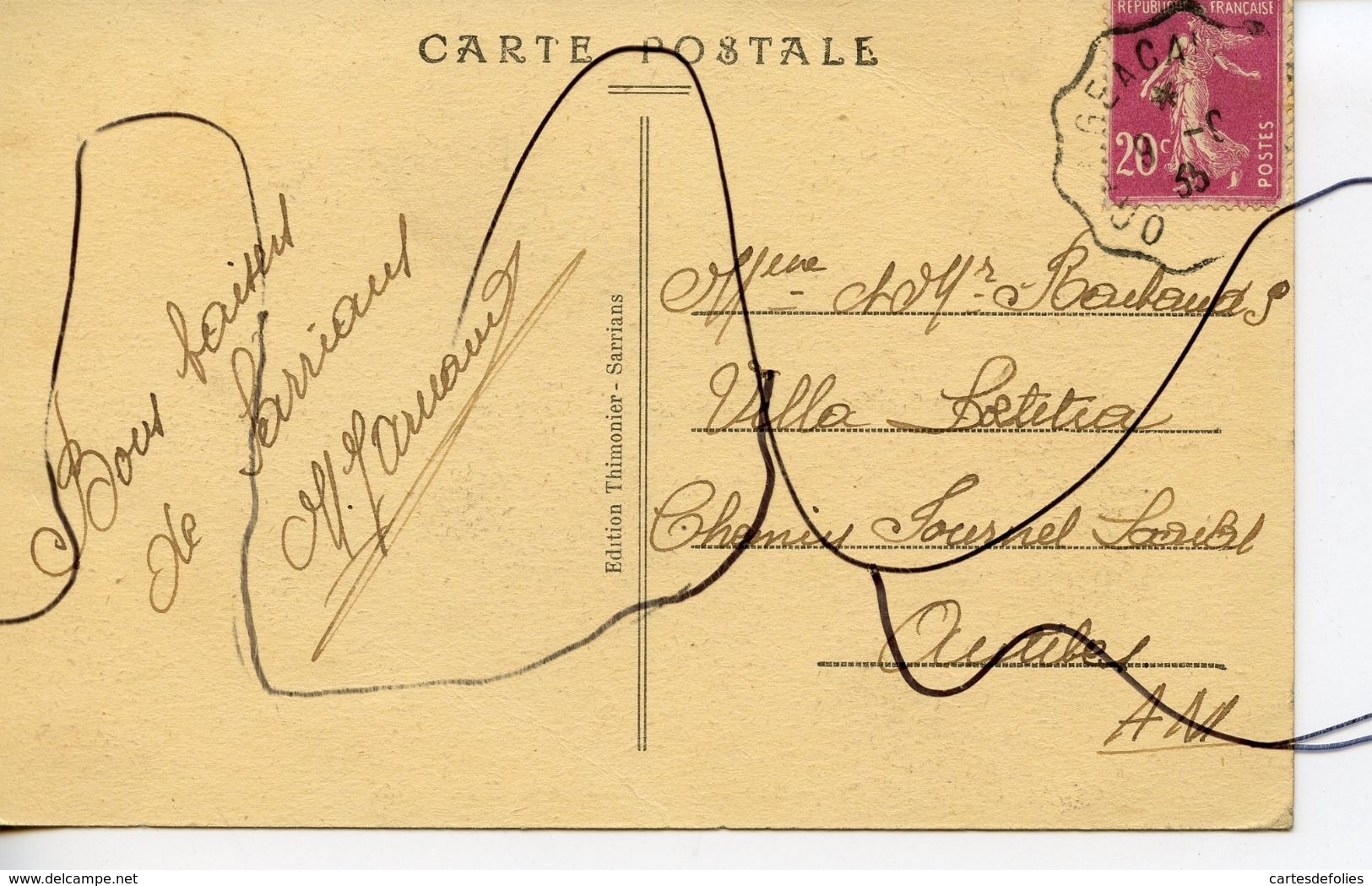 CPA Animée. D84. SARRIANS . LA GARE .Edition THIMONIER SARRIANS - Sarrians