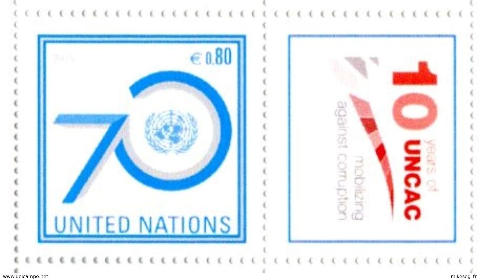 ONU Vienne 2015 - Détaché De Feuille De Timbres Perso -10 Years Of UNCAC Against Corruption VI Session Russia 2015 ** - Nuovi