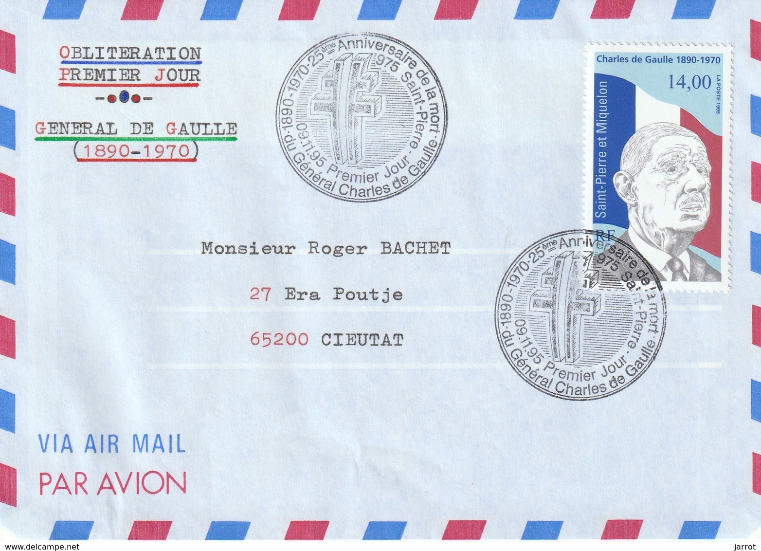 lot de 17 enveloppes 1995 dont PA ayant circulées