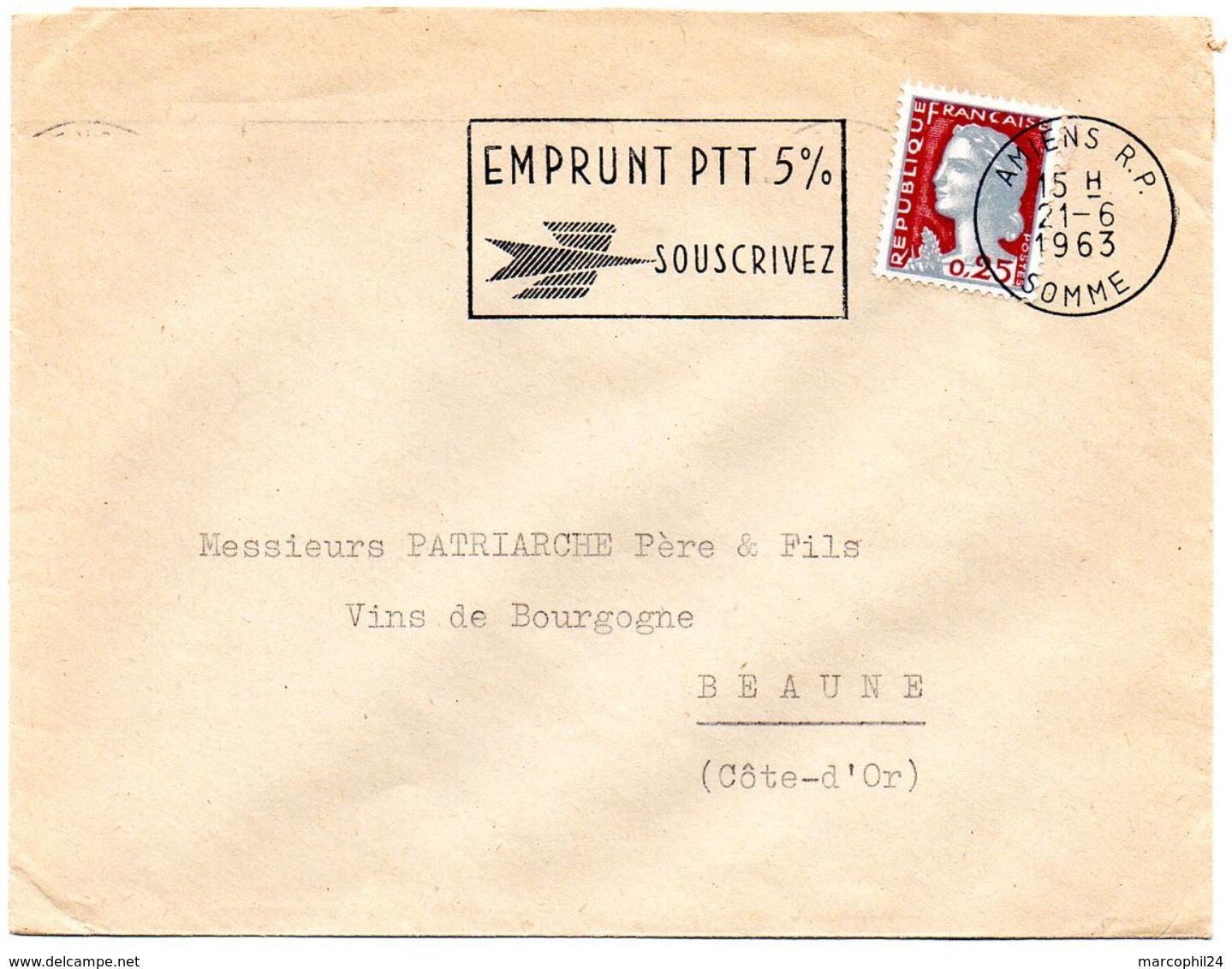 SOMME - Dépt N° 80 = AMIENS RP 1963 = FLAMME SECAP  ' EMPRUNT 5% PTT  Souscrivez ' - Mechanical Postmarks (Advertisement)