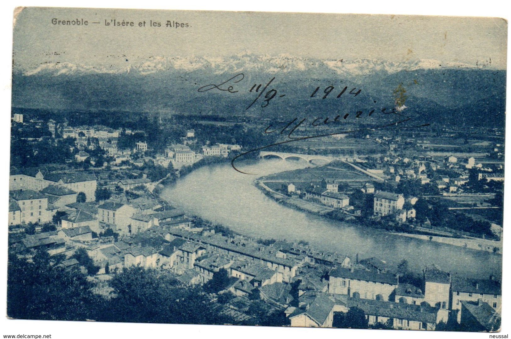 Tarjeta Postal De Grenoble L'isere Et Les Alpes Circulada 1914 - Grenoble