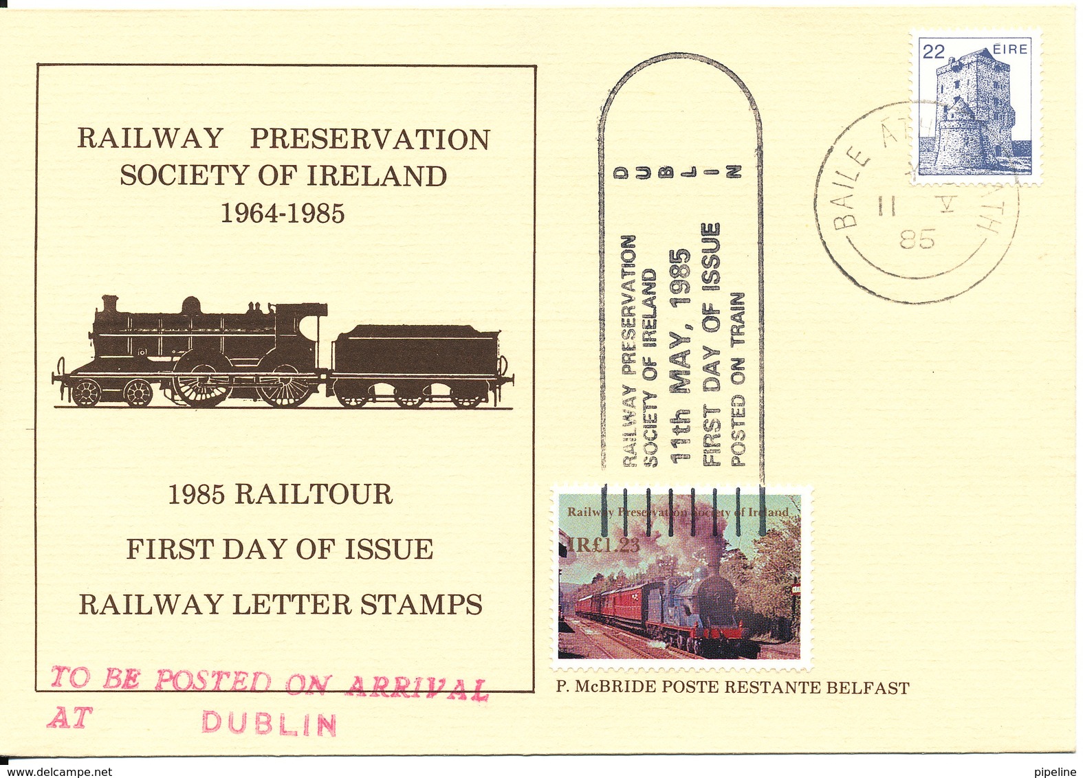 Ireland Special Cover Railway Preservation Society Of Ireland 11-5-1985 (see Scan) - Covers & Documents
