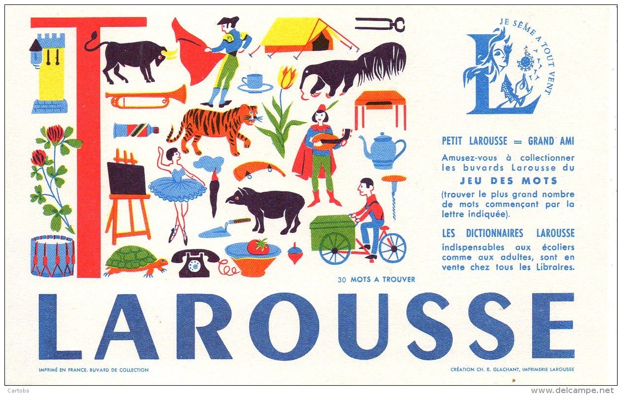 Buvard  LAROUSSE Lettre T - Papeterie