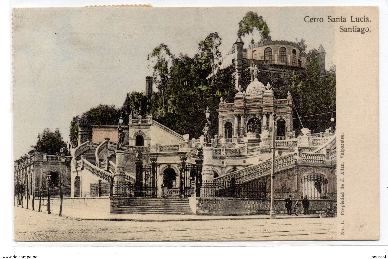 Tarjeta Postal De Cerro Santa Lucia, Santiago Circulada 1911 - Chile