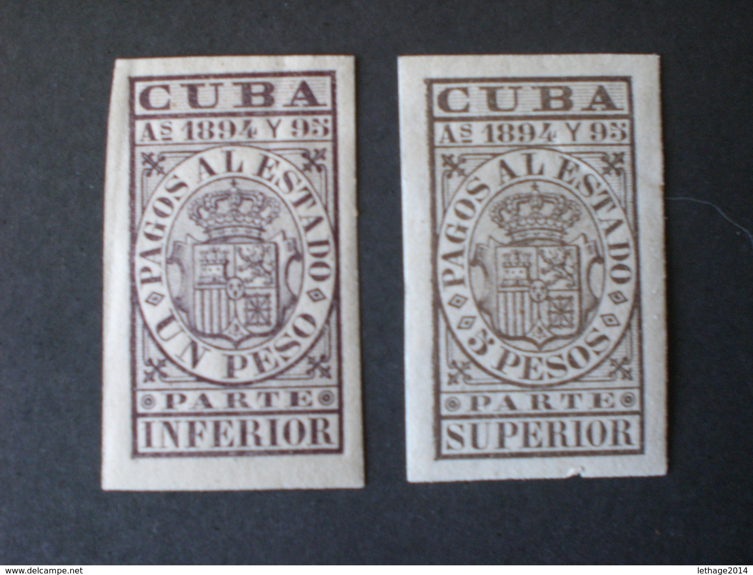 CUBA 1894 TAXE FISCAL Telegraph 1 PESOS - 5 PESOS  MNH -  MHL - Telegraafzegels