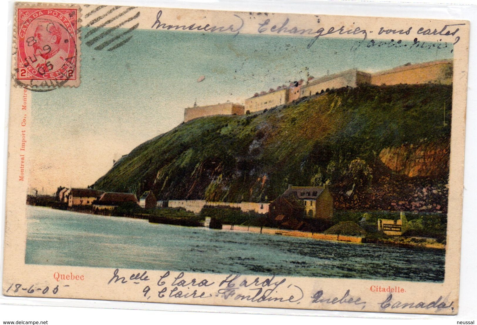 Tarjeta Postal De Quebec Ciutadella Circulada 1905 - Québec - La Citadelle