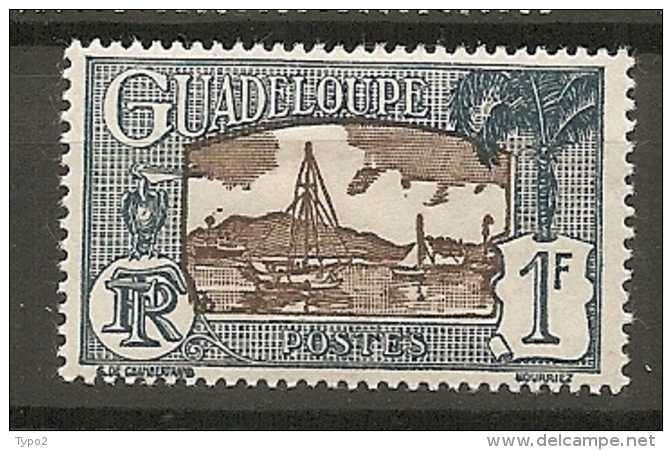 GUADELOUPE -  Yv. N°  152   *   1f  Pointe à Pitre   Cote  0,8 Euro  BE 2 Scans - Neufs