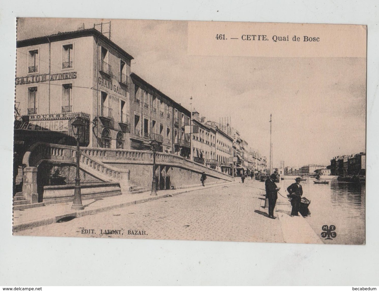 Cette Quai De Bosc Grand Galion Hôtel Avinens Bourse Téléphone Lafont - Sete (Cette)