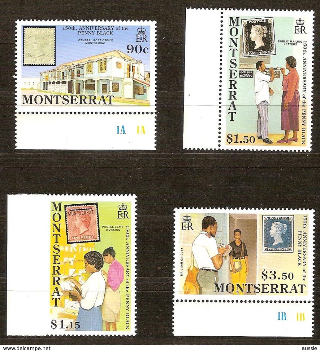 Montserrat 1990 Yvertnr. 735-738 *** MNH Cote 10 Euro Curiosité 1,15 Dollar No Perforation Pas De Perforation à Gauche - Montserrat