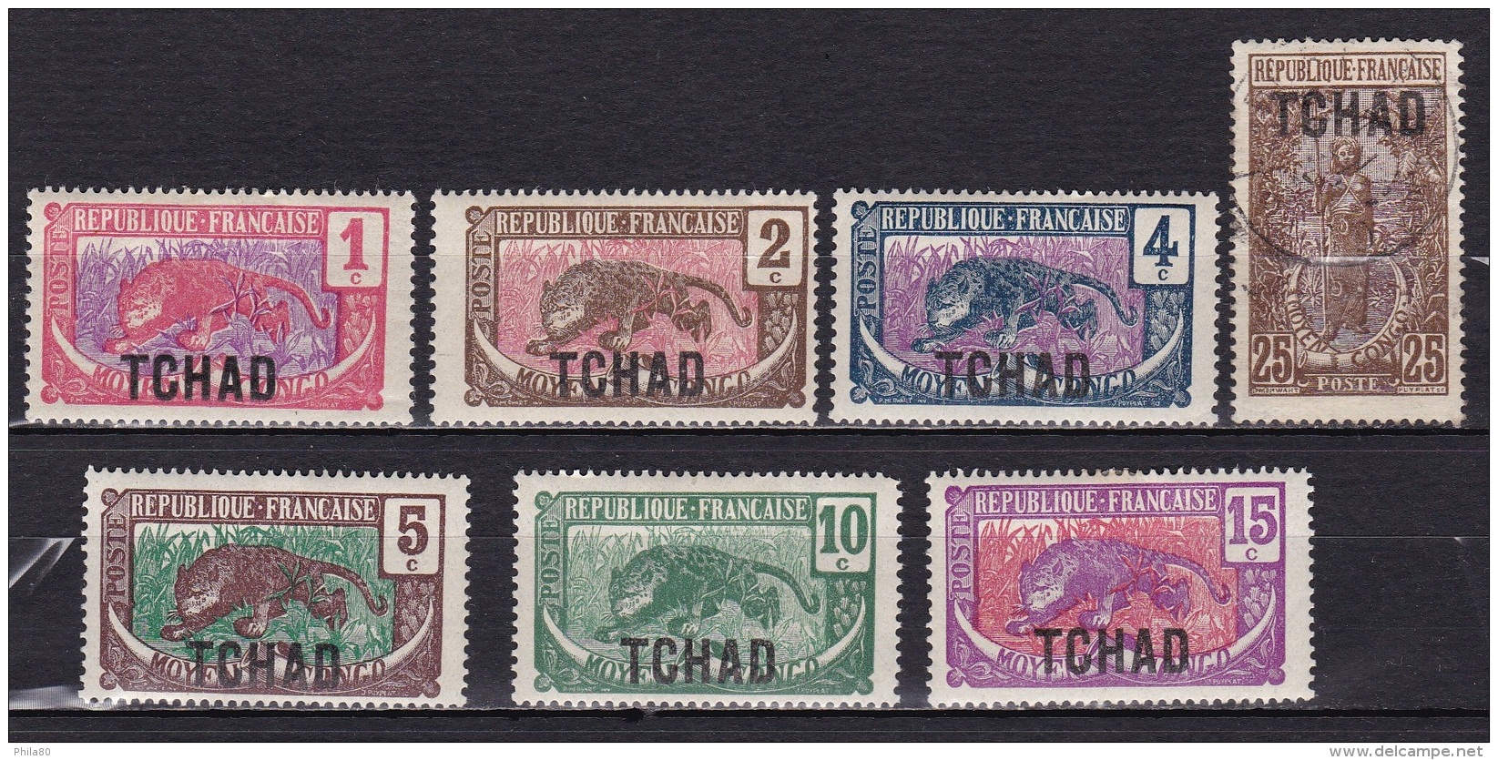 Tchad N°1*,2*,3*,4*,5*,6*,8 - Neufs