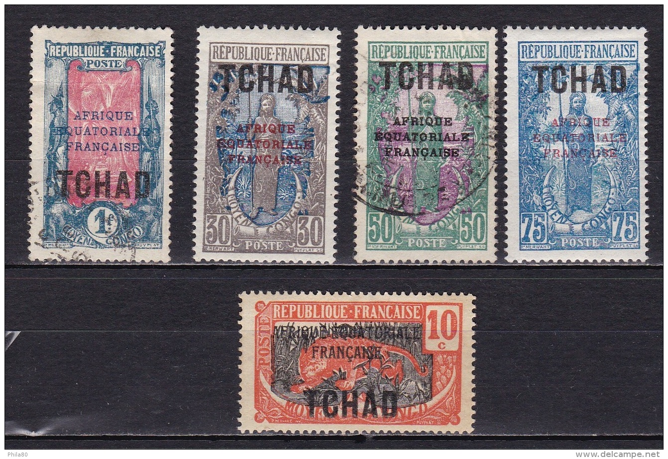 Tchad N° 34,37*,38*,40,42* - Unused Stamps