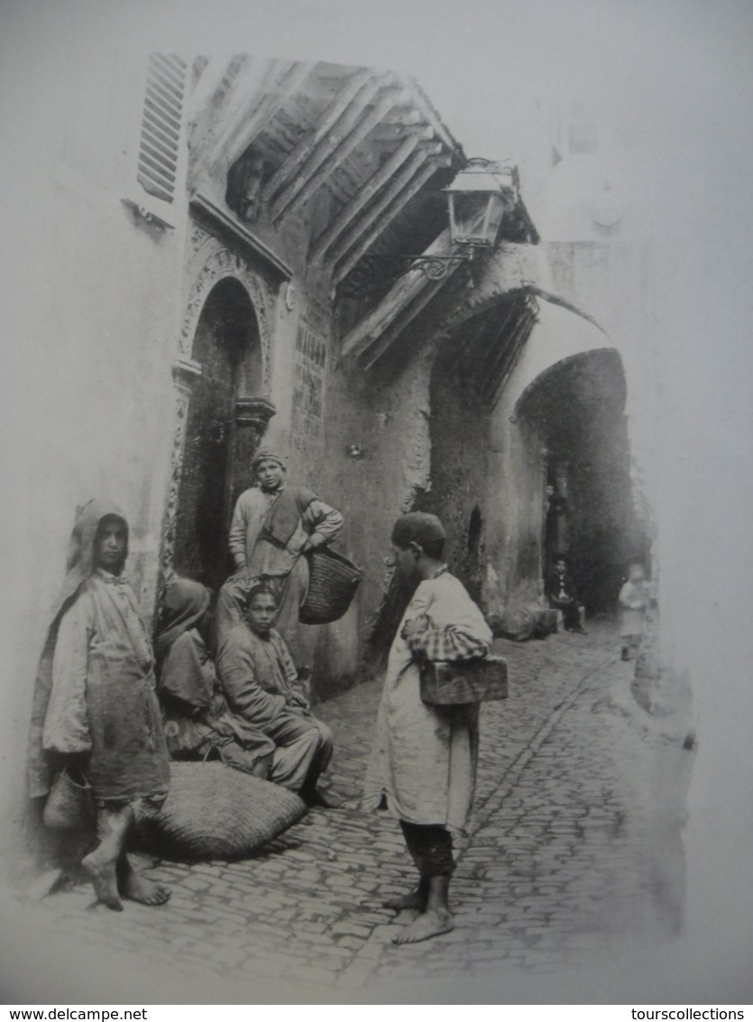 PHOTO ALGERIE Vers 1905 ALGER Yaouleds Jeunes Cireurs De Chaussures - Gervais Courtellemont Et Cie @ 32,2 Cm X 24,5 Cm - Africa