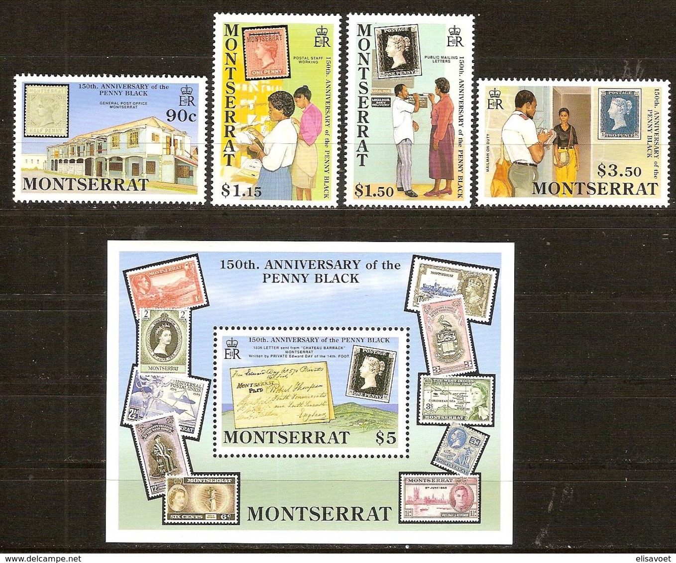 Montserrat 1990 Yvertn° 735-738 Et Bloc 54 *** MNH Cote 22 Euro - Montserrat