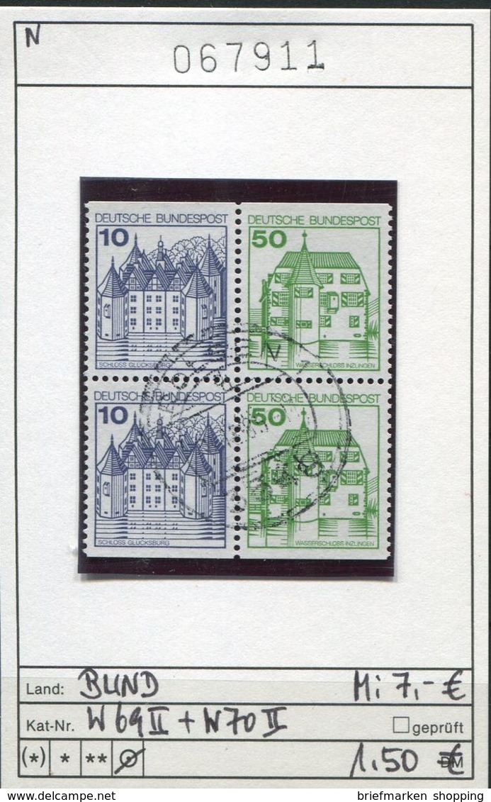 Bundesrepublik Deutschland - Germany - Allemagne  - Michel W 69 II + W 70 II C/D - Oo Oblit. Used Gebruikt - - Gebraucht