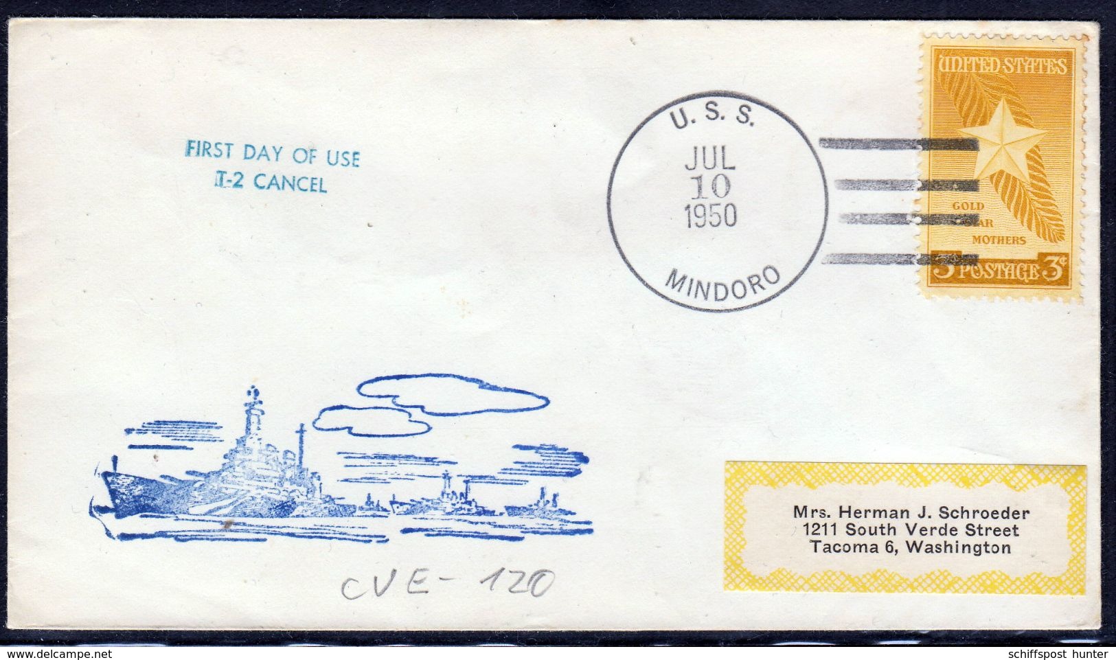 US Navy, USS"MINDORO" (CVE-120) From 1950,LOW PRICE !! Look Scan, RARE !! 21.3-04 - Bateaux