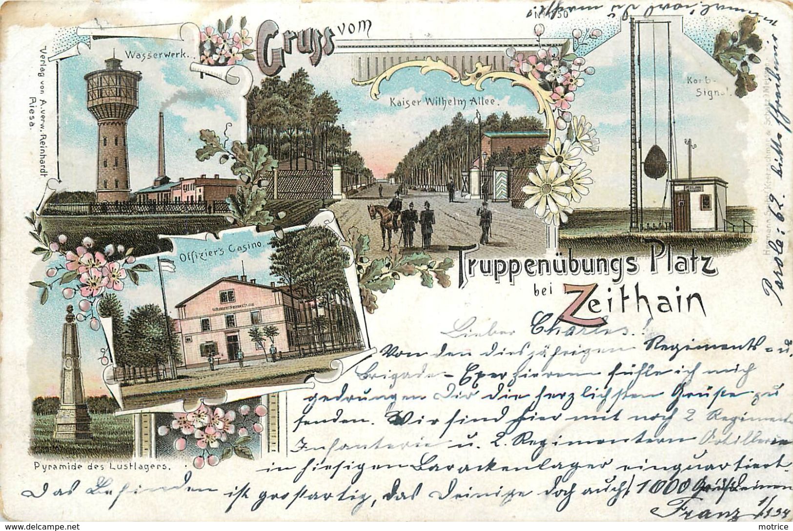 GRUSS VOM TRUPPENÜBUNGS PLATZ BEI ZEITHAIN - Carte Illustrée De 1897. - Zeithain