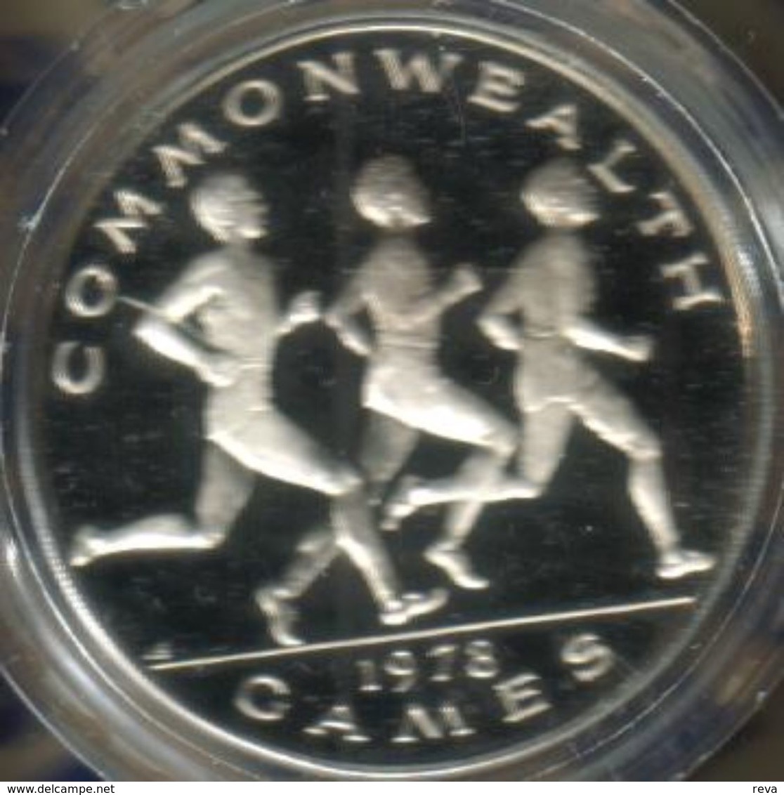 SAMOA $1 TALA EMBLEM FRONT RUNNERS COMMONWEALTH GAMES SPORT BACK 1978 SILVER PROOF KM30a READ DESCRIPTION CAREFULLY !!! - Samoa