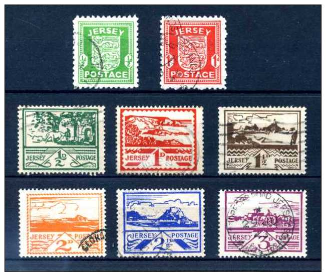 Z39784)Jersey 1-8 Gest. Kpl., Pracht - Besetzungen 1938-45