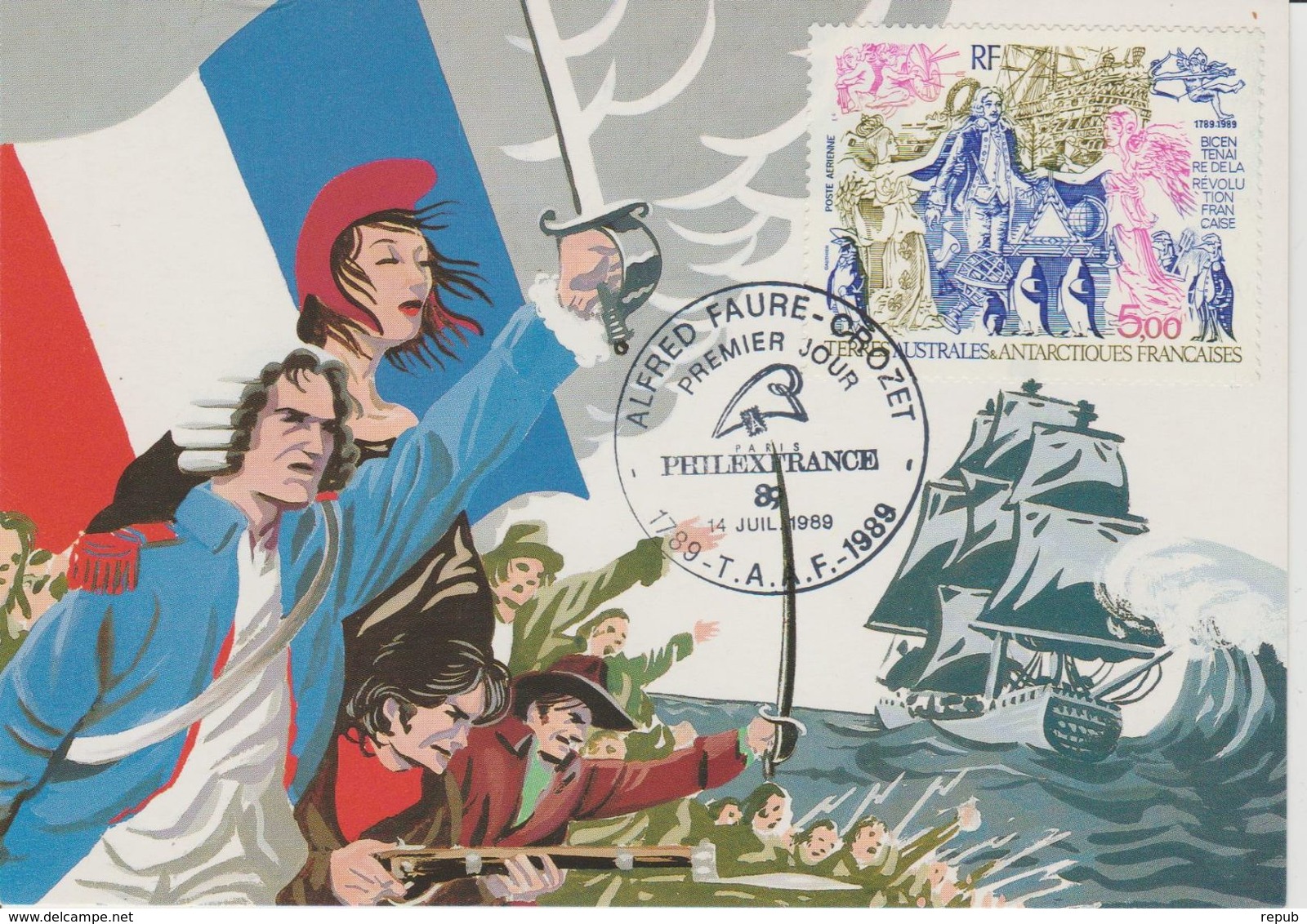 TAAF 1989 Carte Maximum Bicentenaire De La Révolution PA 107 - FDC