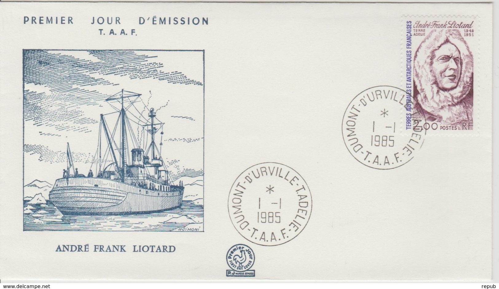 TAAF FDC 1985 André-Franck Liotard 111 - FDC