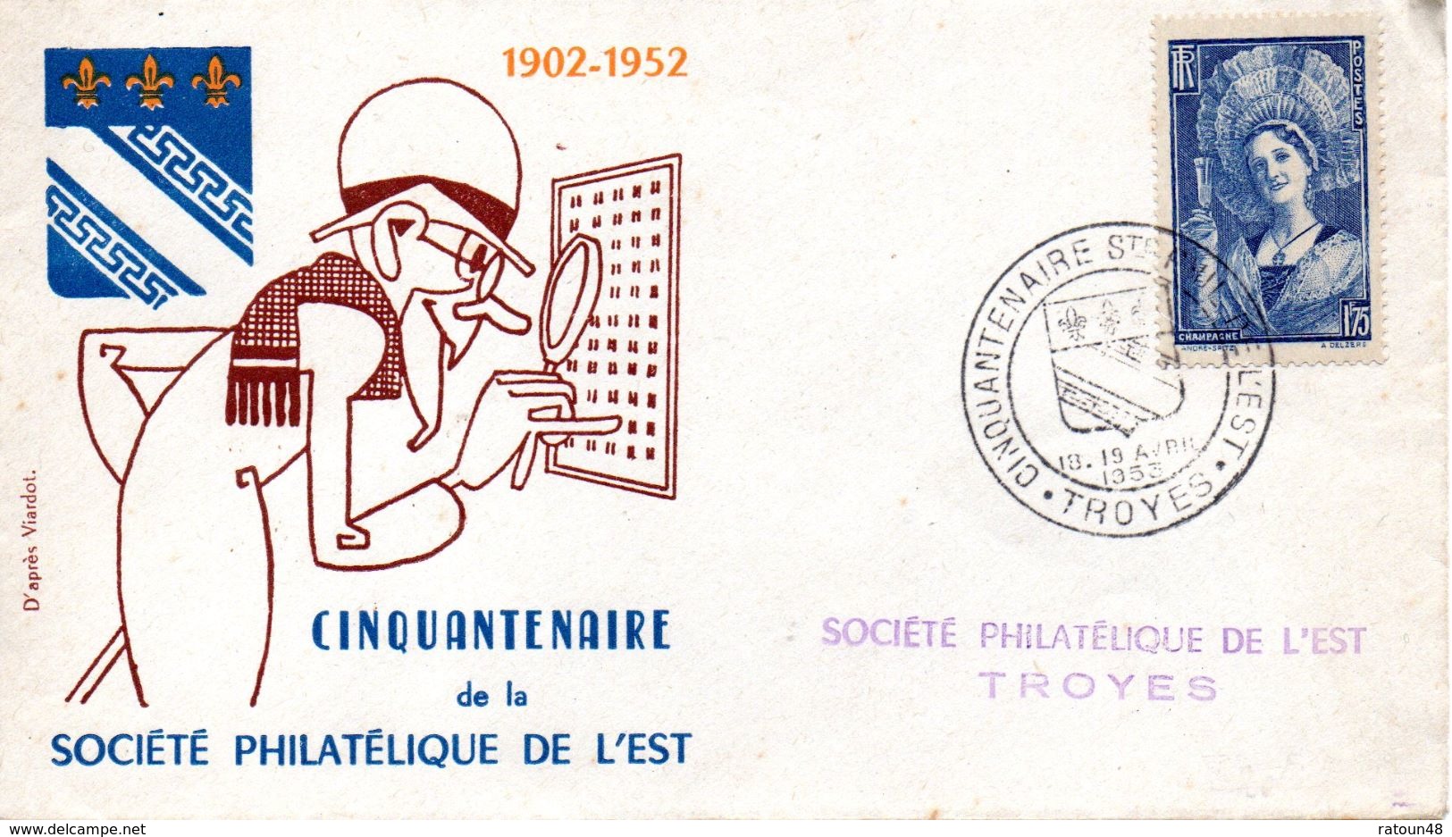 Lettre Cachet 50ème Anniversaire De La Ste Phila De L'Est -affranchie Timbre Champagne- France - Wein & Alkohol