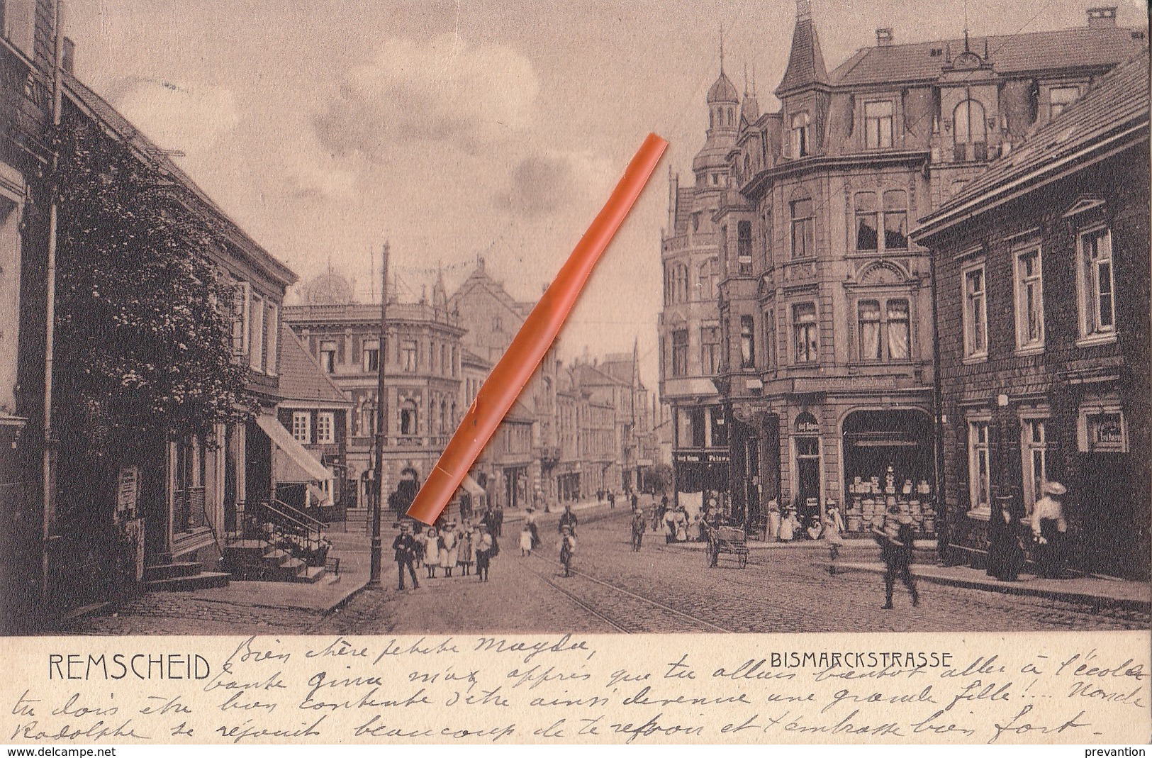 REMSCHEID - Bismarckstrasse - Carte Animée Et Circulée En 1905 - Remscheid