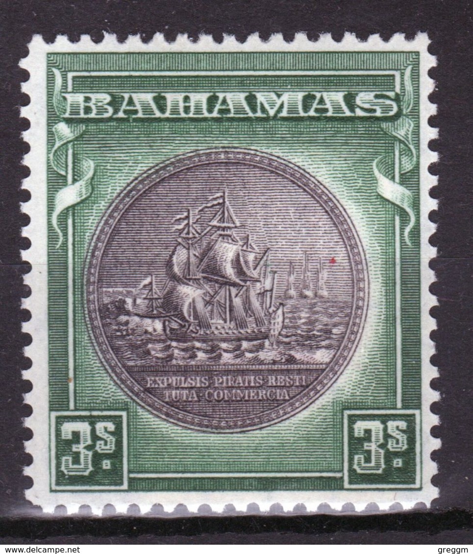 Bahamas 1931 George V 3/- Slate Purple And Myrtle Green  Mounted Mint Stamp. - 1859-1963 Crown Colony