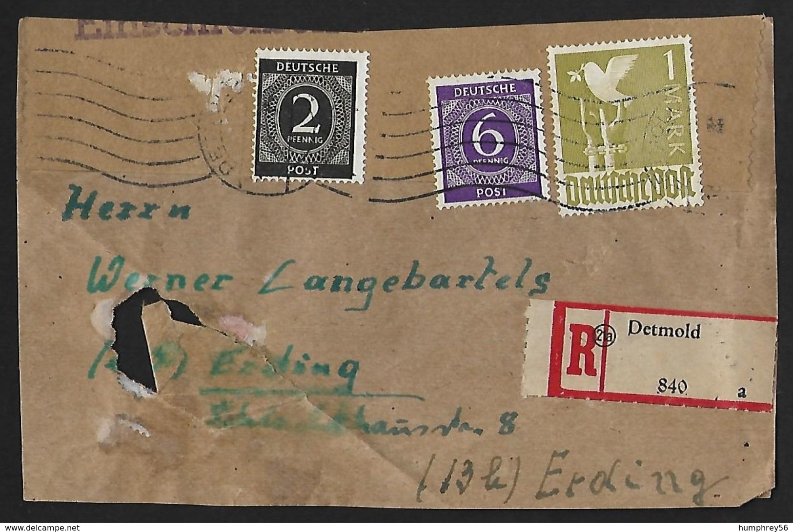 1946/1947 - DEUTSCHLAND [Alliierte Besetzung] - Fragment - Michel 912, 916, 959 + DETMOLD - Oblitérés