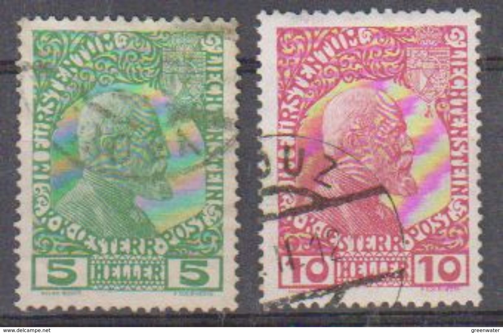 Liechtenstein 1912 Definitives / Kreidepapier 2v Used (38041A) - Gebruikt