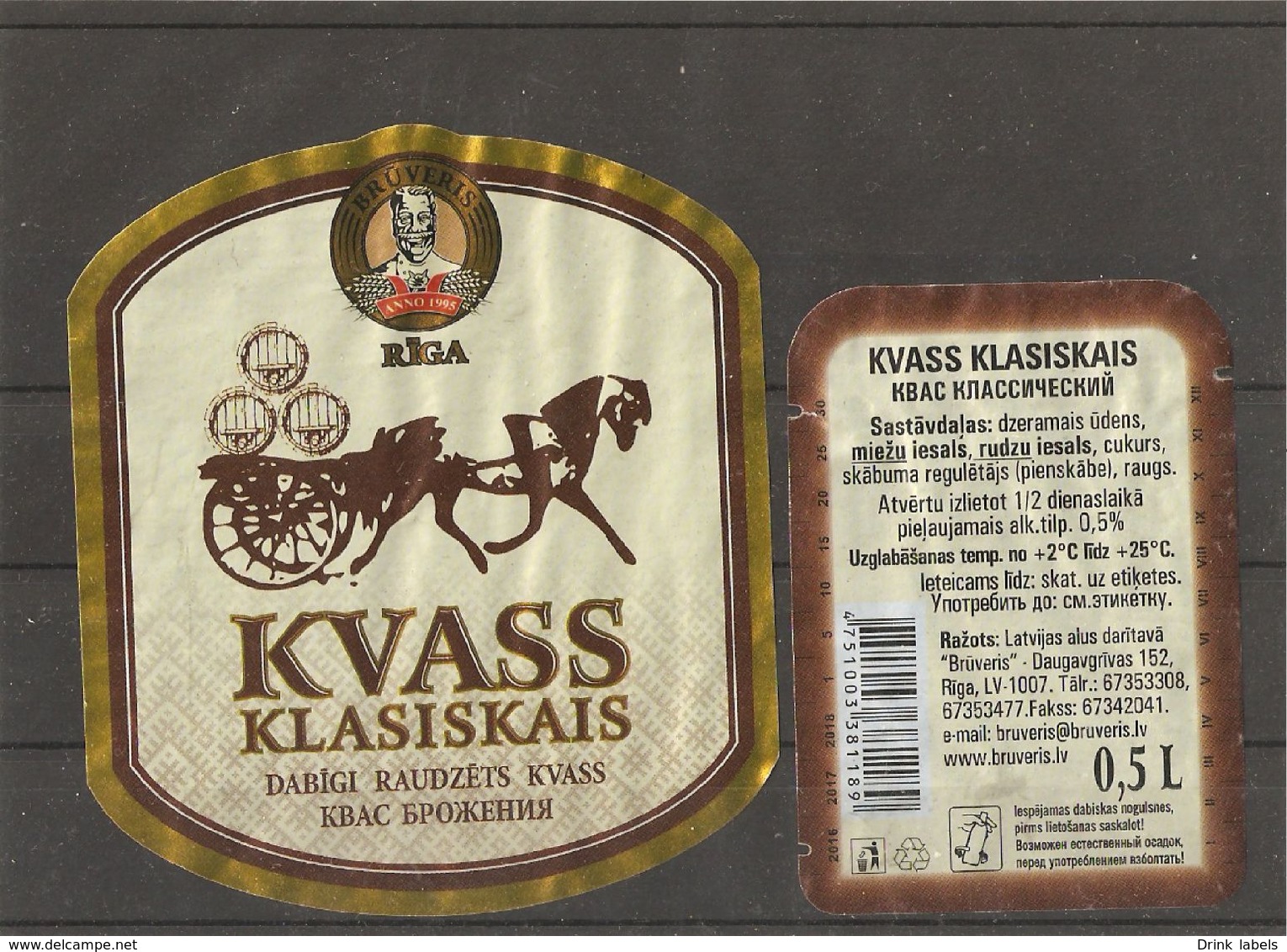 Drink Kvass "Klasiskais"("Classic") Labels - Other & Unclassified