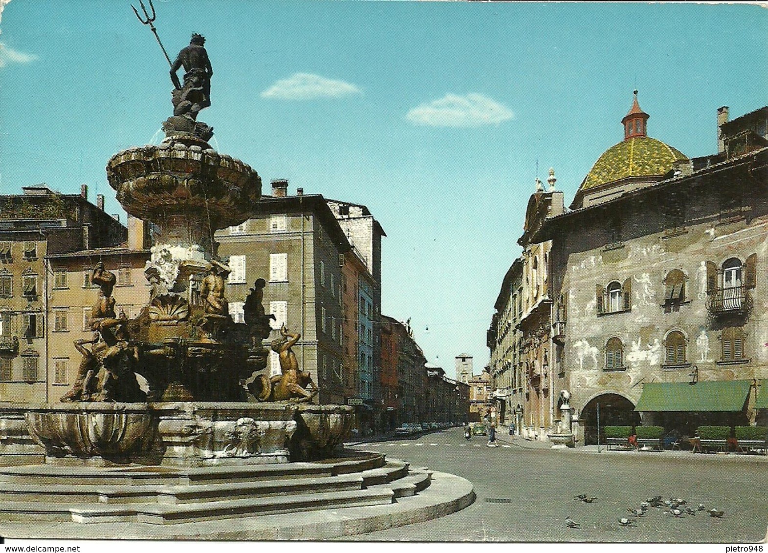 Trento (Trentino) Fontana Del Nettuno, Casa Rella E Via Bellenzani - Trento