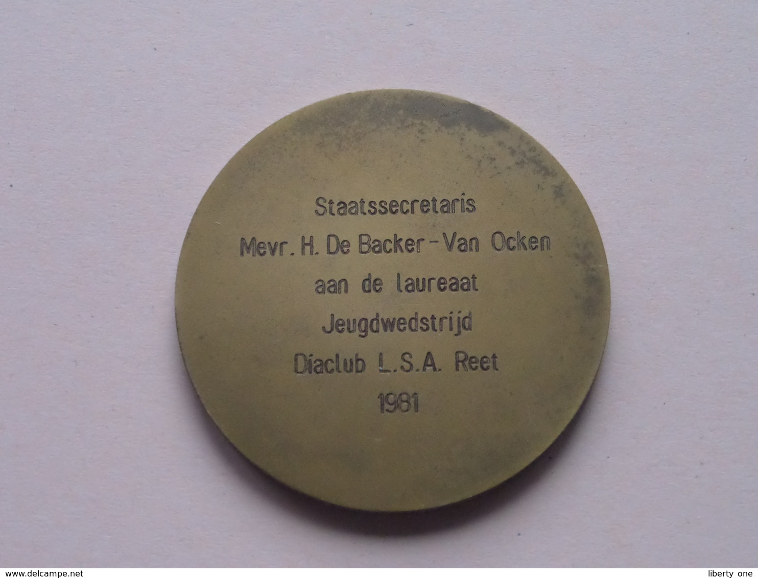 JEUGDWEDSTRIJD DIACLUB L.S.A. Reet 1981 - Medaille Uitgereikt  Staatssecretaris H. De Backer ( Detail : Zie Foto's ) ! - Andere & Zonder Classificatie