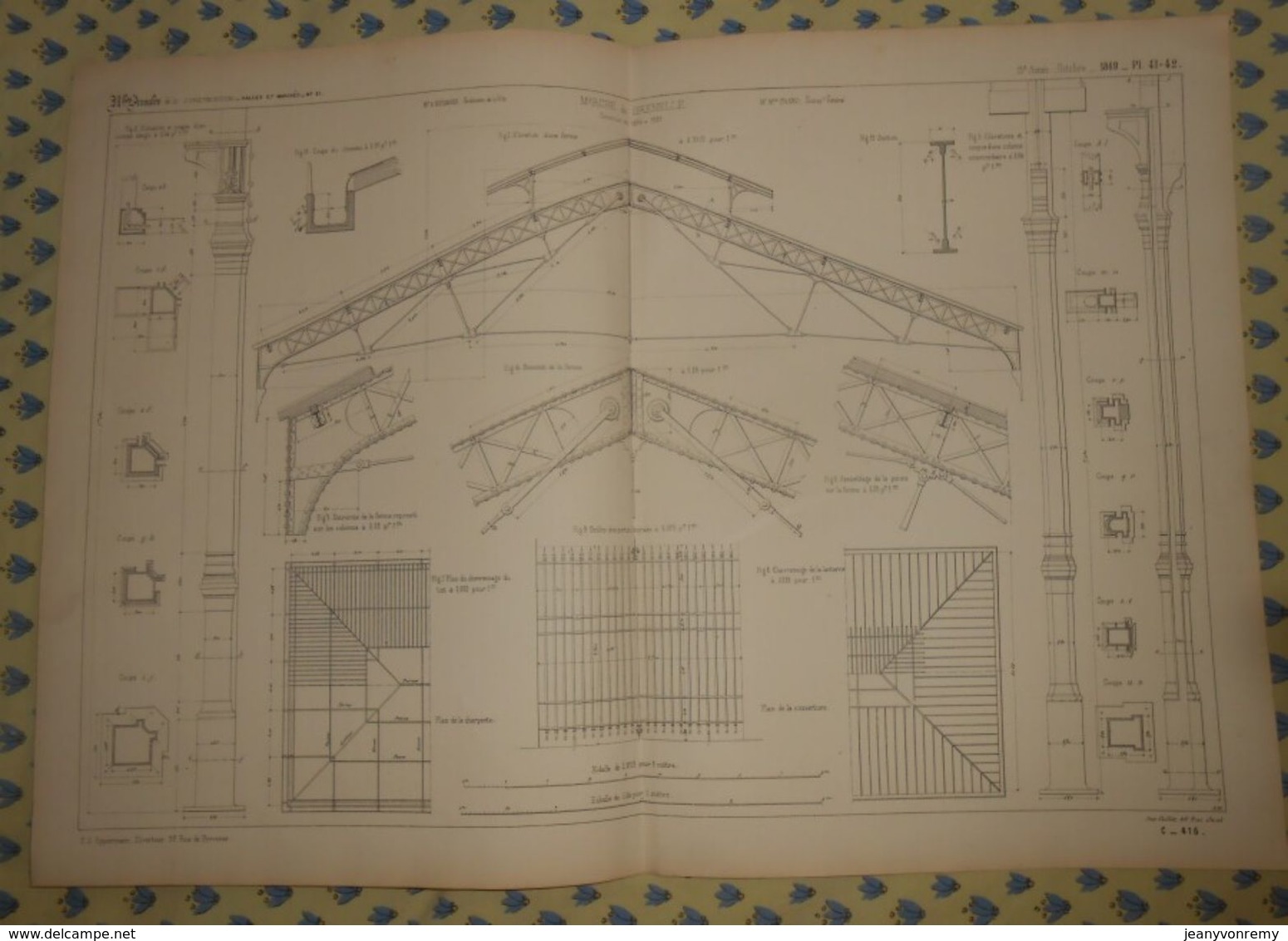 Plan Du Marché De Grenelle. 1869 - Opere Pubbliche